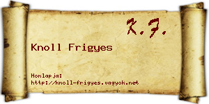 Knoll Frigyes névjegykártya